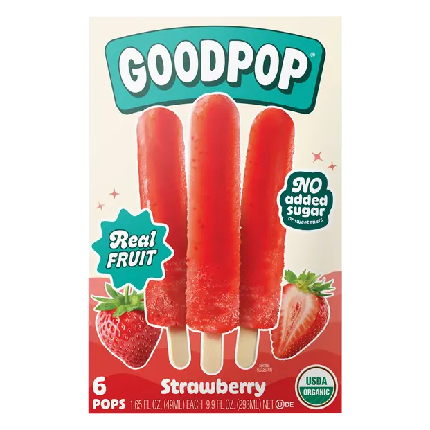 No Sugar Added Strawberry Junior Ice Pops - 6 ct