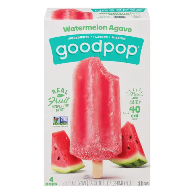 Watermelon Ice Pops, No Added Sugar Fruit Bars, 6 Ct