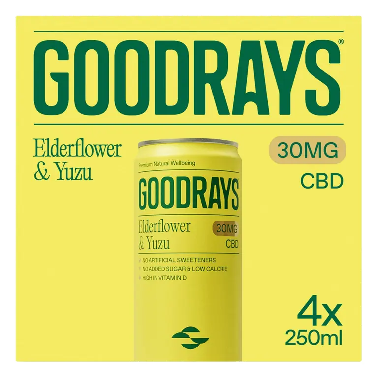 4 x 250ml Elderflower & Yuzu Natural 30mg CBD Drink