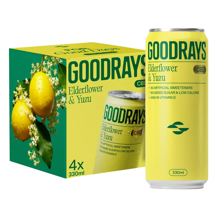 4 x 330ml Elderflower & Yuzu CBD Cans