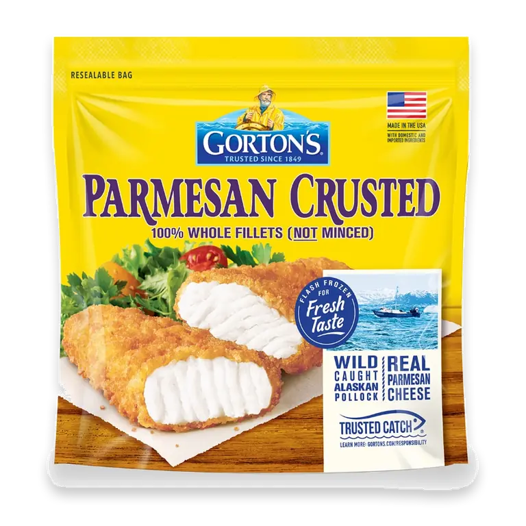 Parmesan Crusted Fish 100% Whole Fish Fillets (Not Minced), Wild Caught, Frozen