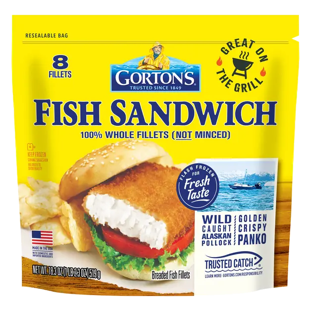 Sandwich Breaded Fish Fillets - 8 ct Frozen