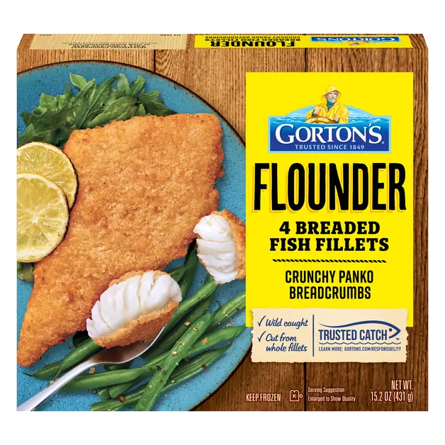 Wild Caught Breaded Flounder Fish Fillets - 4 ct Frozen