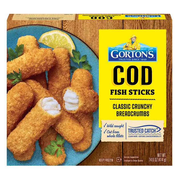 Wild Caught Classic Crunchy Cod Fish Sticks Frozen