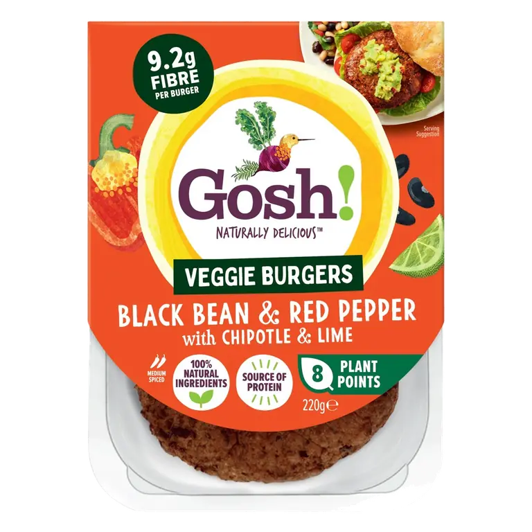 Black Bean & Red Pepper Burger With Chipotle And Lime 220G