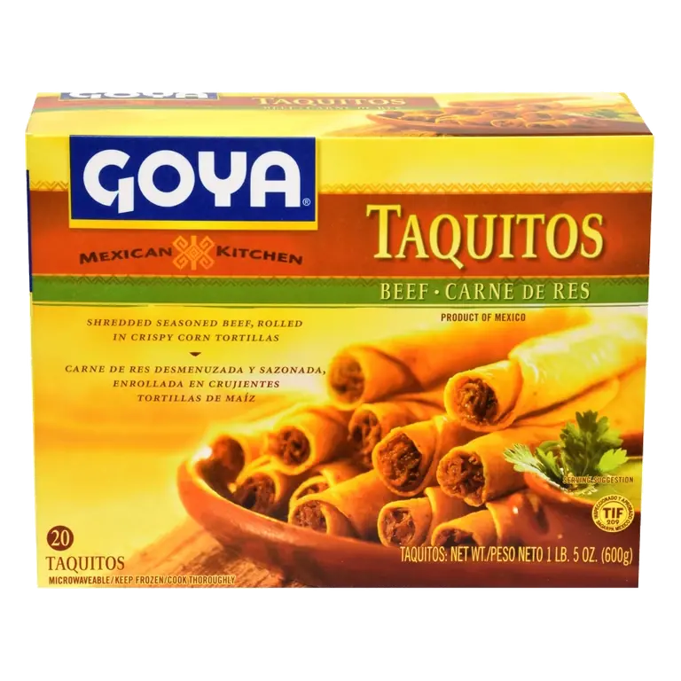 Goya Mexican Kitchen Frozen Beef Taquitos, 21oz/20ct