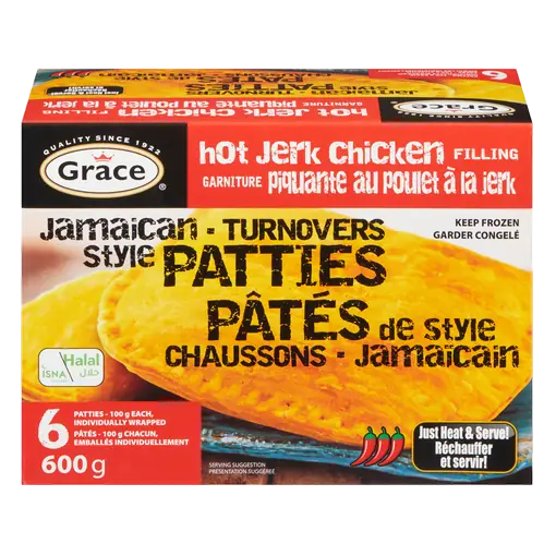 Frozen Patties Jerk Chicken Hot 600 g