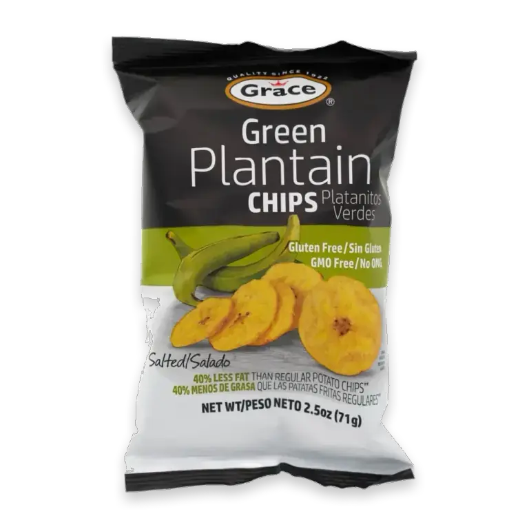 Green Plantain Chips 24 x 2.5 ounces (71g) Bag