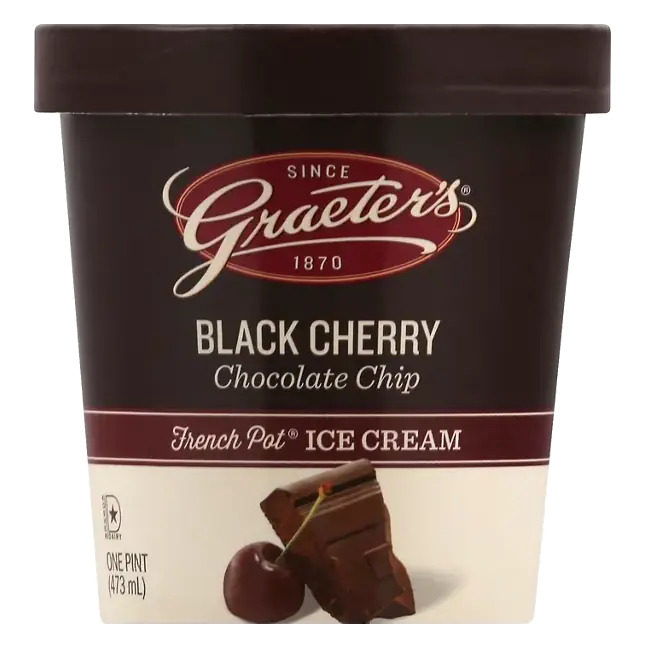 Ice Cream, Black Cherry Chocolate Chip, French Pot