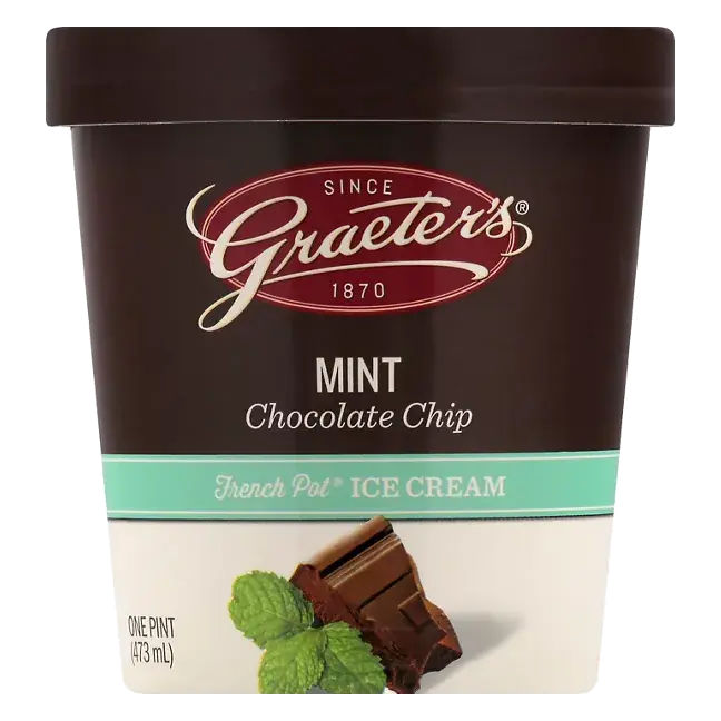 Ice Cream, Mint Chocolate Chip, French Pot