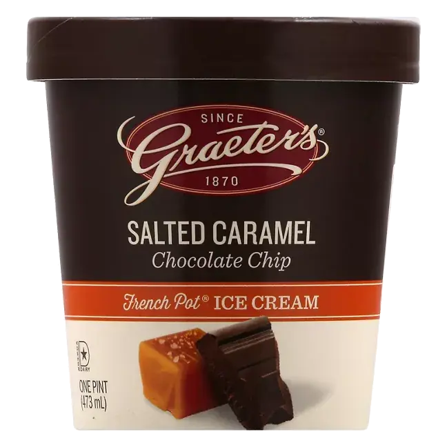 Ice Cream, Salted Caramel Chocolate Chip, French Pot