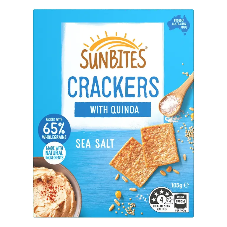 Sunbites Sea Salt Snack Crackers With Quinoa