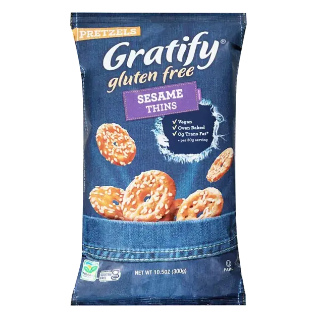 Gluten Free Sesame Thins Pretzels