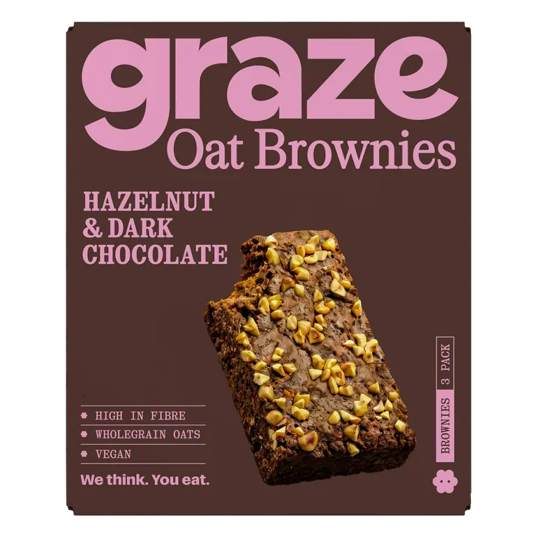 3 x 45g Hazelnut & Dark Chocolate Multipack Oat Brownies