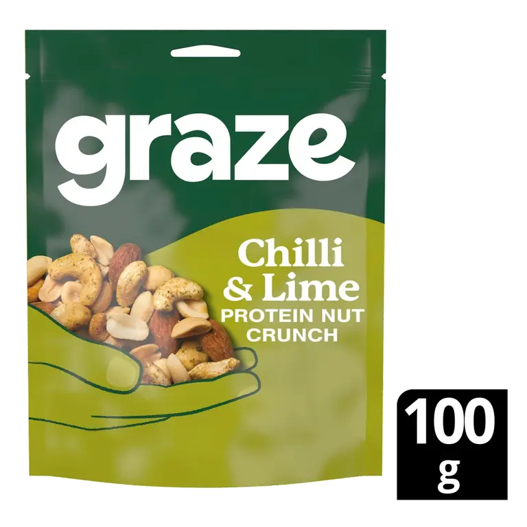 Chilli & Lime Protein Mixed Nuts Crunch Sharing Bag Snack 100g