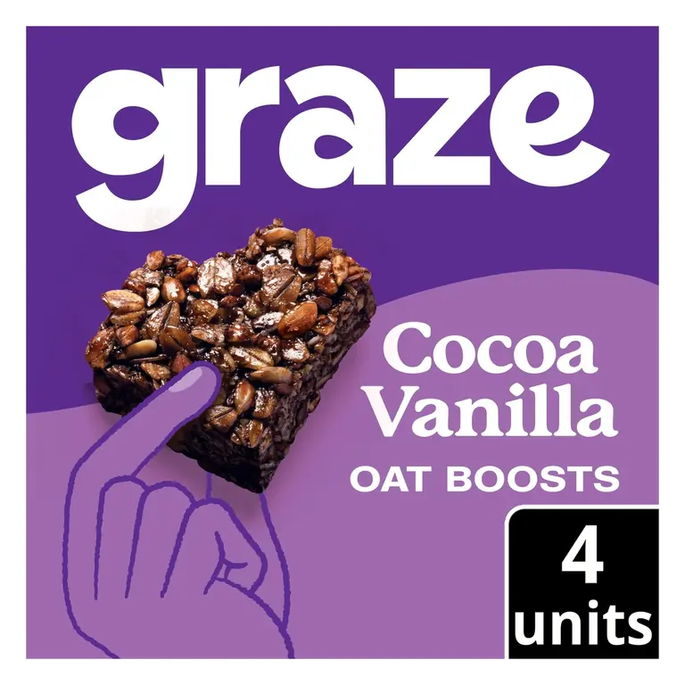 Cocoa & Vanilla Oat Boost Flapjack Snack Bars 4 x 30g