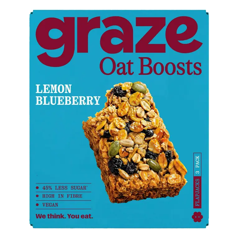 Oat Boosts 3 x 40g Lemon & Blueberry Flapjacks