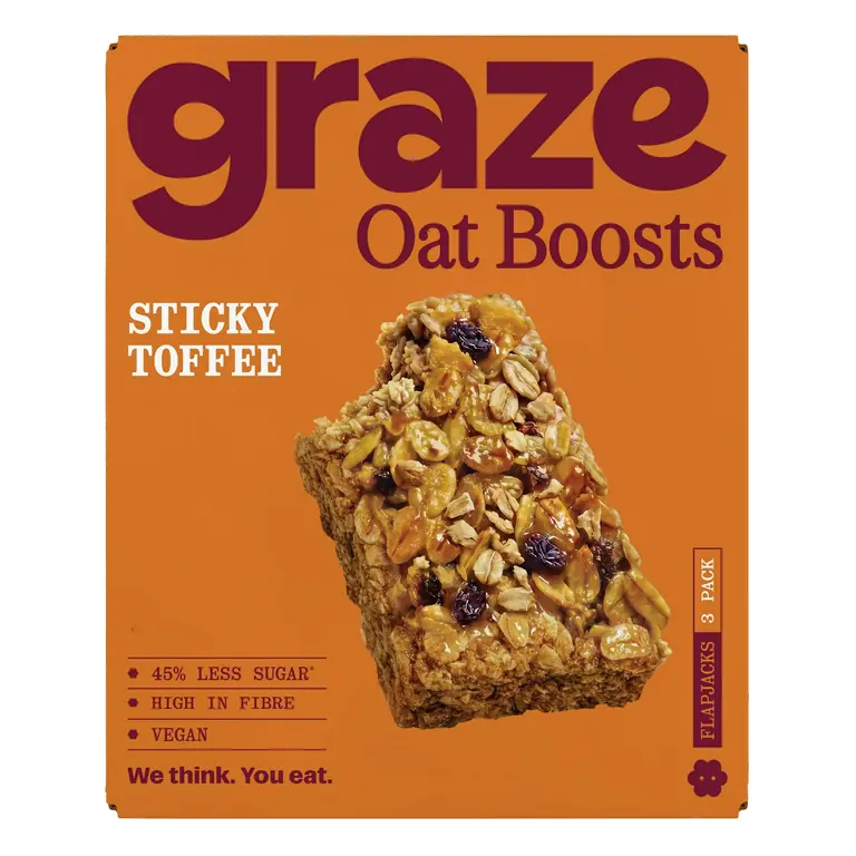 Oat Boosts 3 x 40g Sticky Toffee Flapjacks