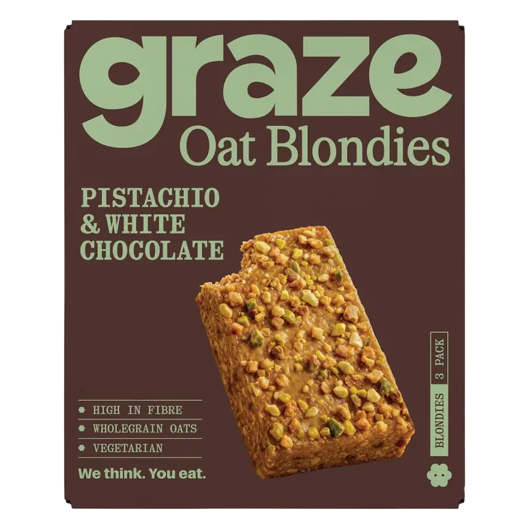 Pistachio & White Chocolate Oat Blondies 3 x 45g