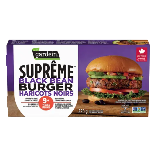 Gardein Frozen Supreme Ultimate Meatless Burgers Black Bean 226 g