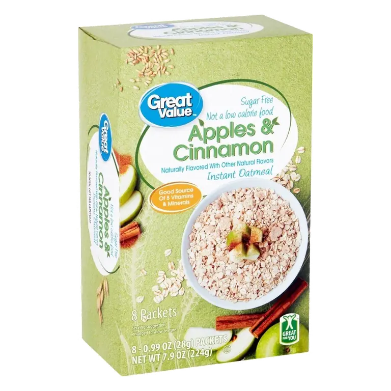 Apple Cinnamon Flavored Sugar Free Instant Oatmeal