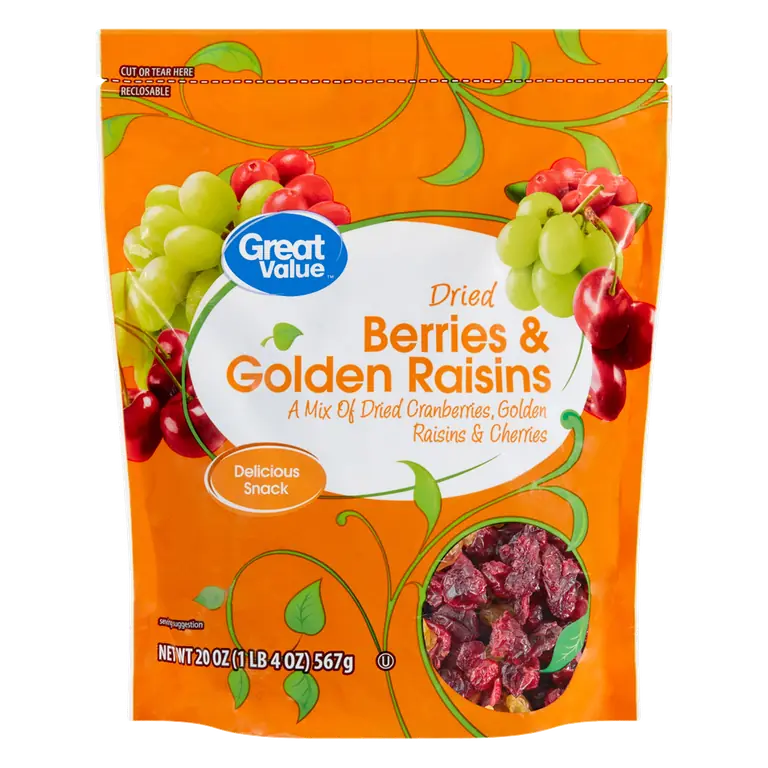 Berries & Golden Raisins Dried a Mix of Cranberries