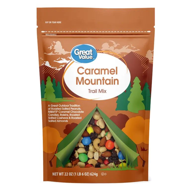 Caramel Mountain Roasted Salted Peanuts, M&M's Caramel Chocolate Candies