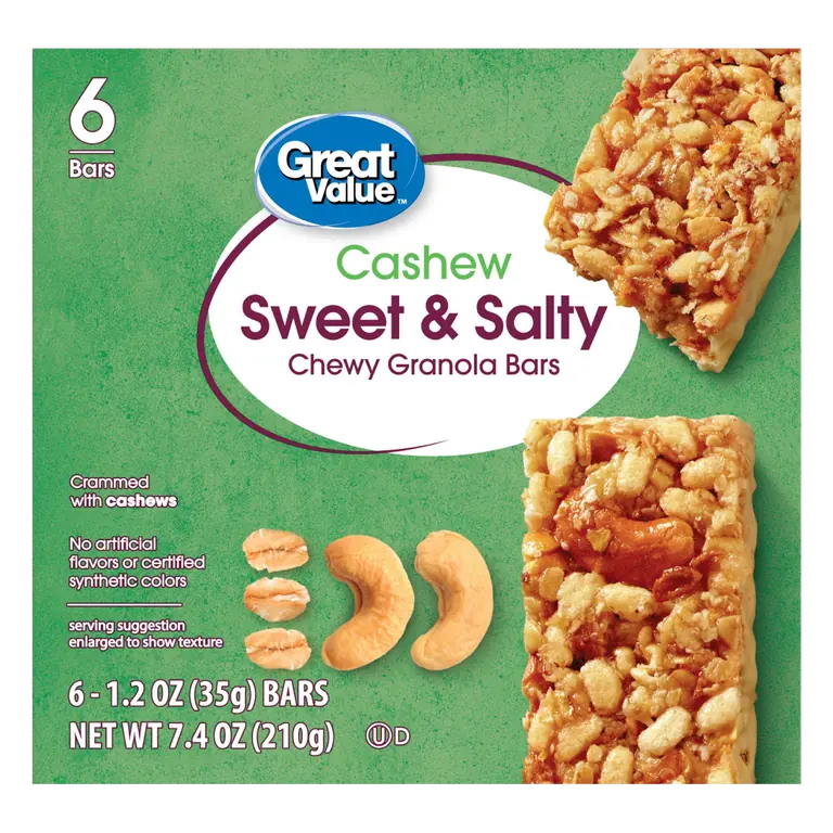 Cashew Sweet & Salty Chewy Granola Bars