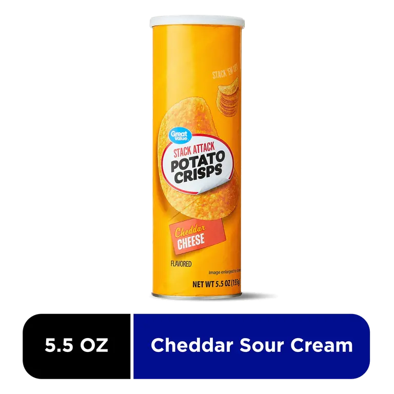 Cheddar Cheese Flavored Stack Attack Potato Crisps