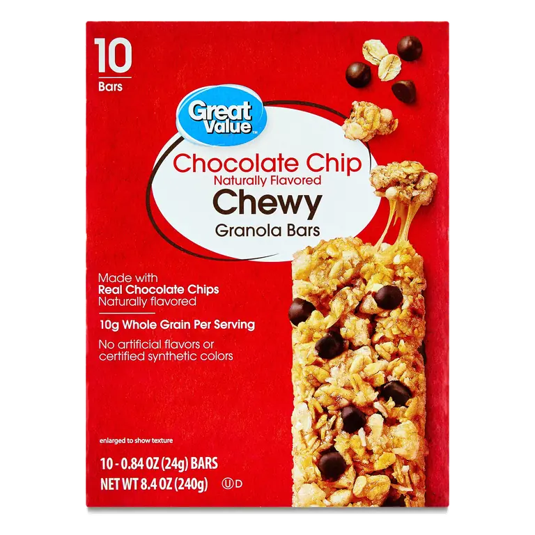 Chocolate Chip Chewy Granola Bars