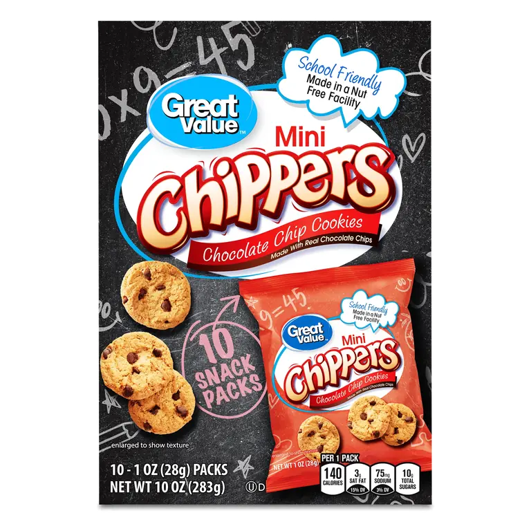 Chocolate Chip Mini Chippers Cookies Snack Packs