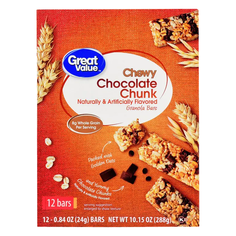 Chocolate Chunk Flavored Chewy Granola Bars