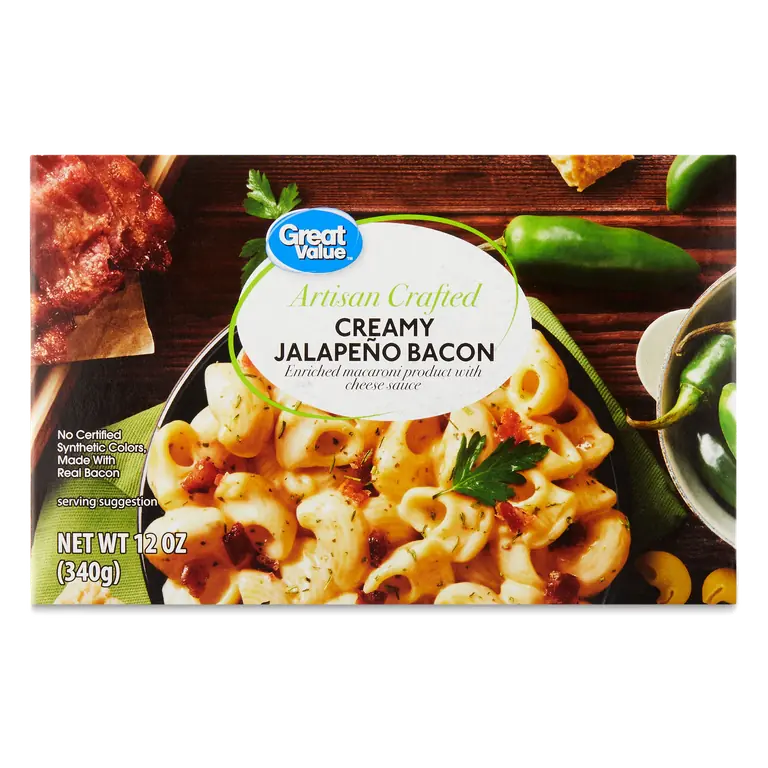 Creamy Jalapeno Bacon Artisan Crafted Enriched Macaroni Product with Cheese Sauce