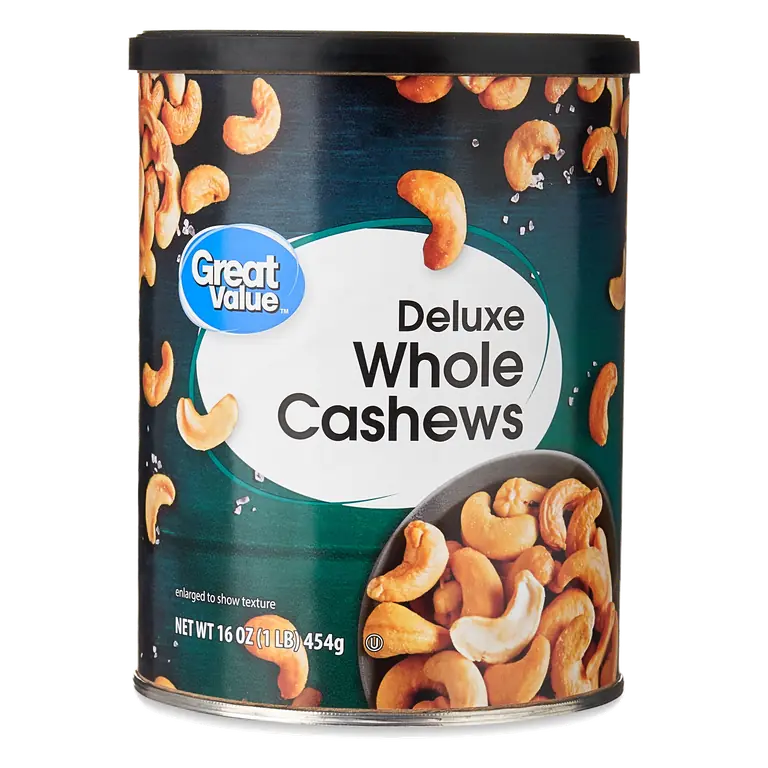Deluxe Roasted & Salted with Sea Salt Cashews Whole Cashews That Are Roasted in Vegetable Oil with Sea Salt Topical