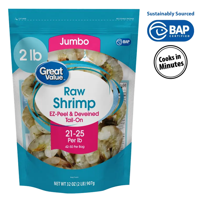 Ez-Peel & Deveined Tail-On Jumbo Raw Shrimp