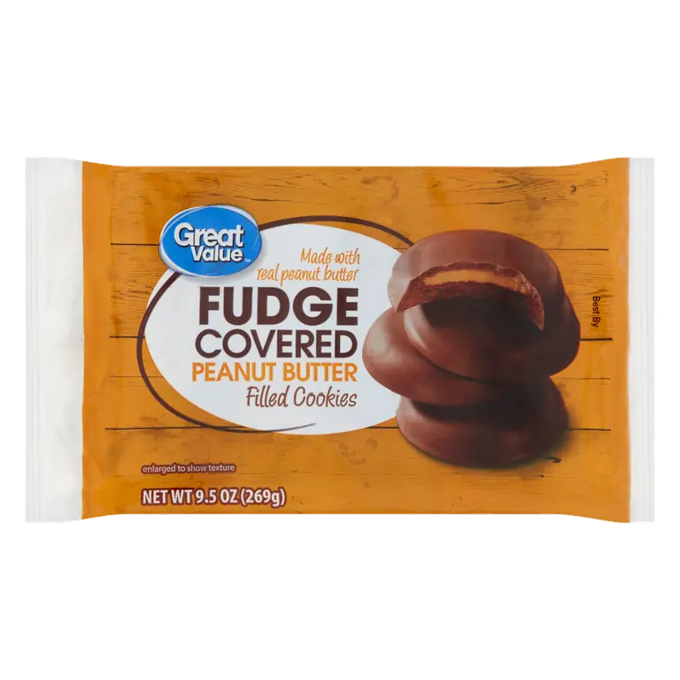 Fudge Covered Peanut Butter Filled Cookies
