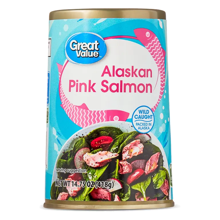 Great Value Alaskan Pink Salmon, 14.75 oz, Wild Caught, Canned Seafood
