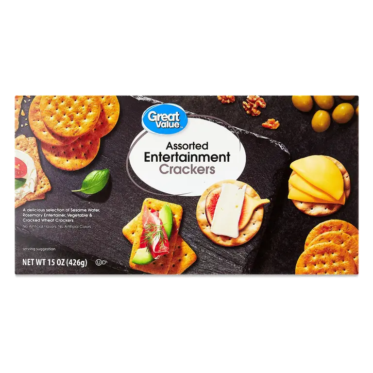 Great Value Assorted Entertainment Crackers, 15 oz, Sesame, Rosemary
