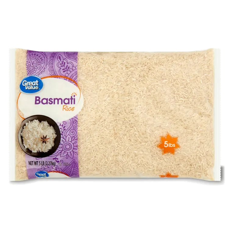 Great Value Basmati Rice 5 lb Long Grain White Rice for Cooking and Sides