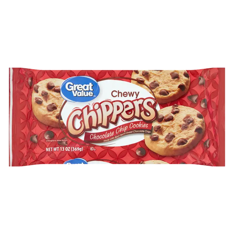 Great Value Chewy Chocolate Chip Cookies 13 oz with Real Semi-Sweet Chocolate Chips