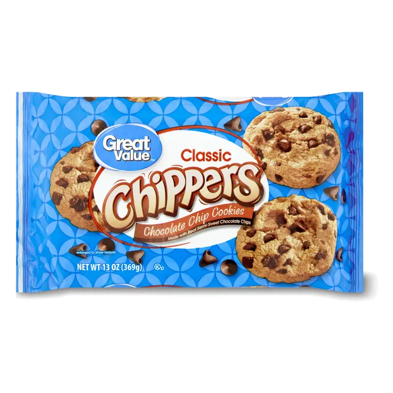Great Value Chewy Chocolate Chip Cookies 13 oz with Real Semisweet Chips