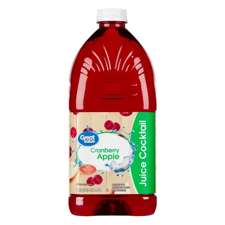 Great Value Cranberry Apple Juice Cocktail, 64 fl oz, Kosher