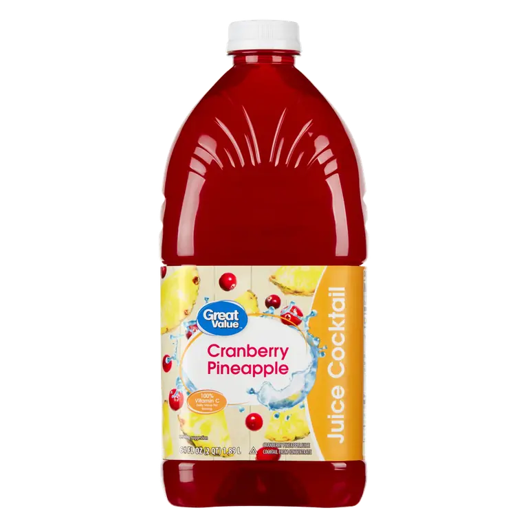 Great Value Cranberry Pineapple Juice Cocktail 64 fl oz Shelf Stable with Vitamin C