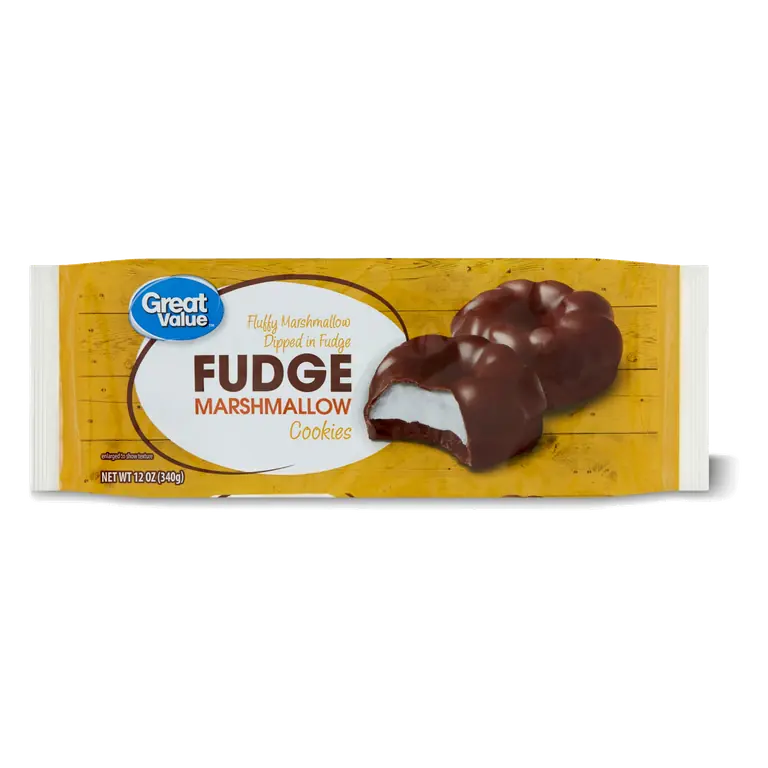 Great Value Fudge Marshmallow Cookies, 12 oz, marshmallow, fudge