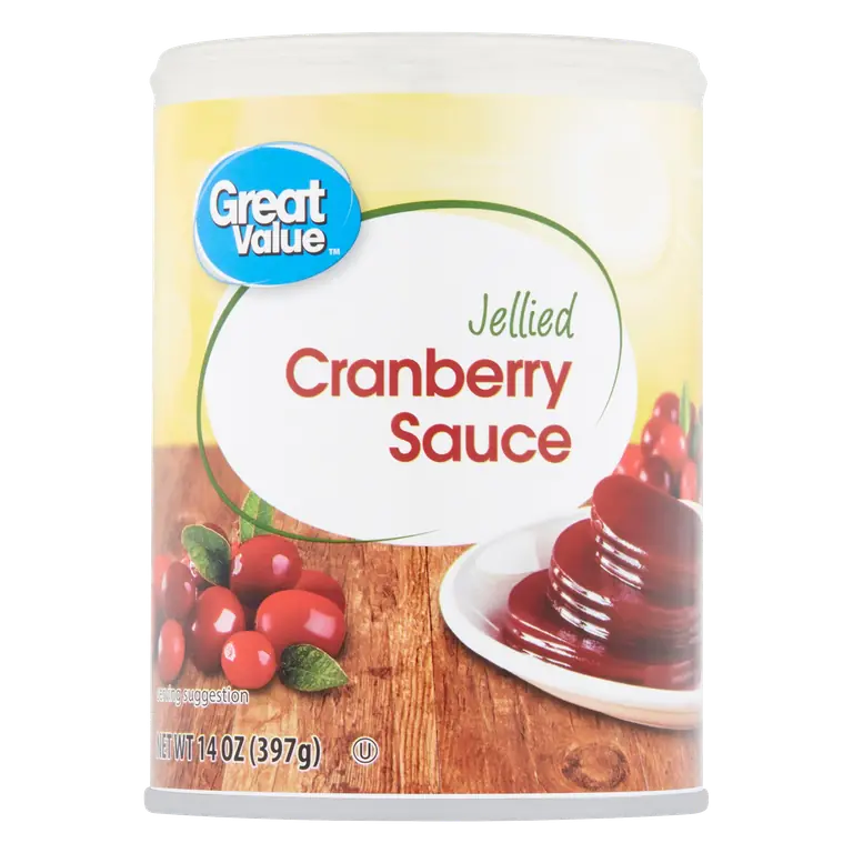 Great Value Jellied Cranberry Sauce 14 oz Ready to Eat Classic Holiday Cranberry