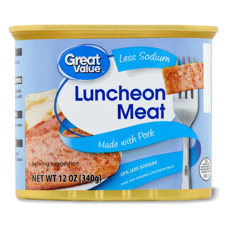 Great Value Less Sodium Luncheon Meat 12oz Aluminum Can High Protein Low Sodium