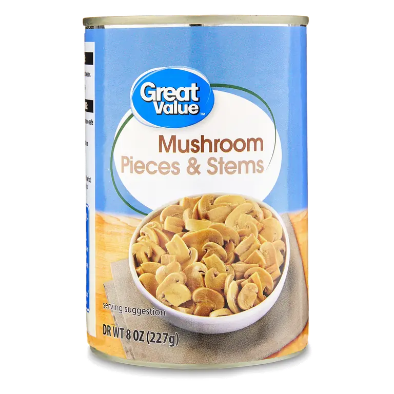 Great Value Mushroom Pieces and Stems Mushroom, 8 oz Can
