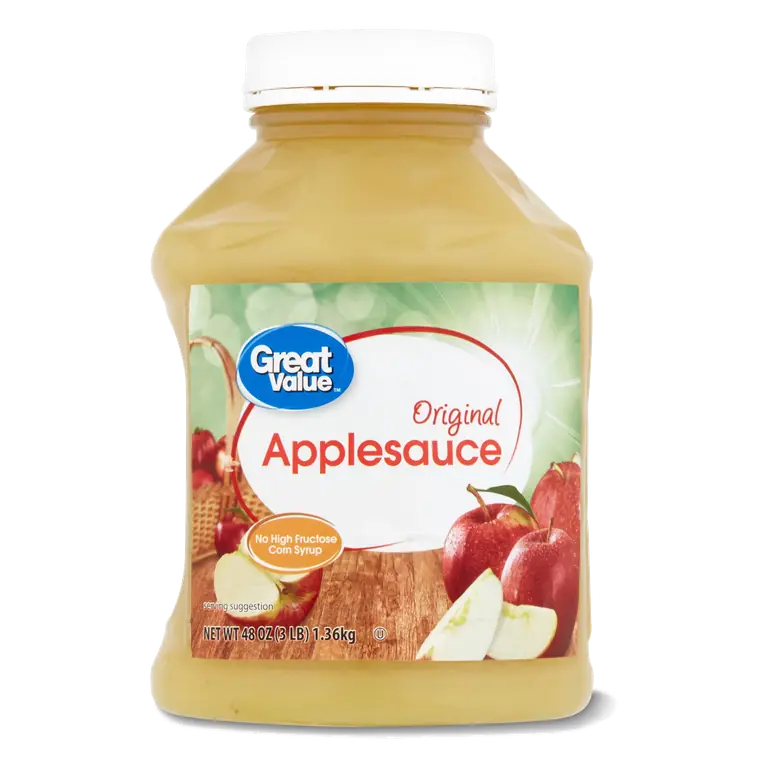 Great Value Original Applesauce, 48 oz Jar, Fat-Free, 20% Vitamin C
