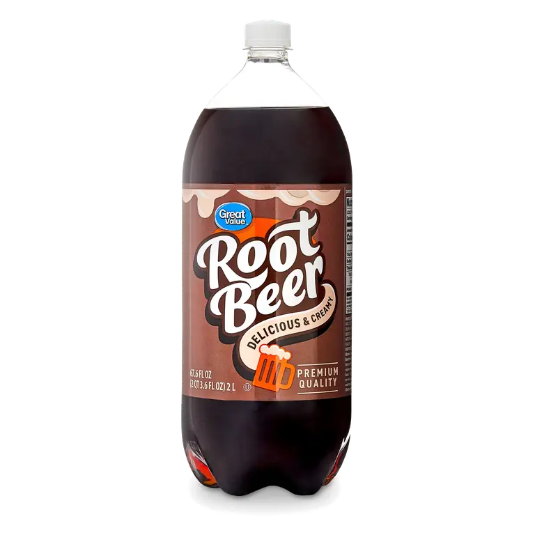 Great Value Root Beer Soda 2 Liter Bottle Creamy Beverage Kosher Gluten-Free