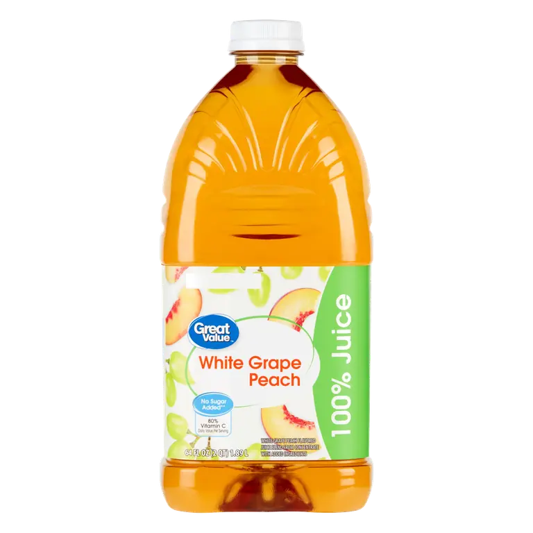 Great Value White Grape and Peach 100% Juice from Concentrate 64 fl oz